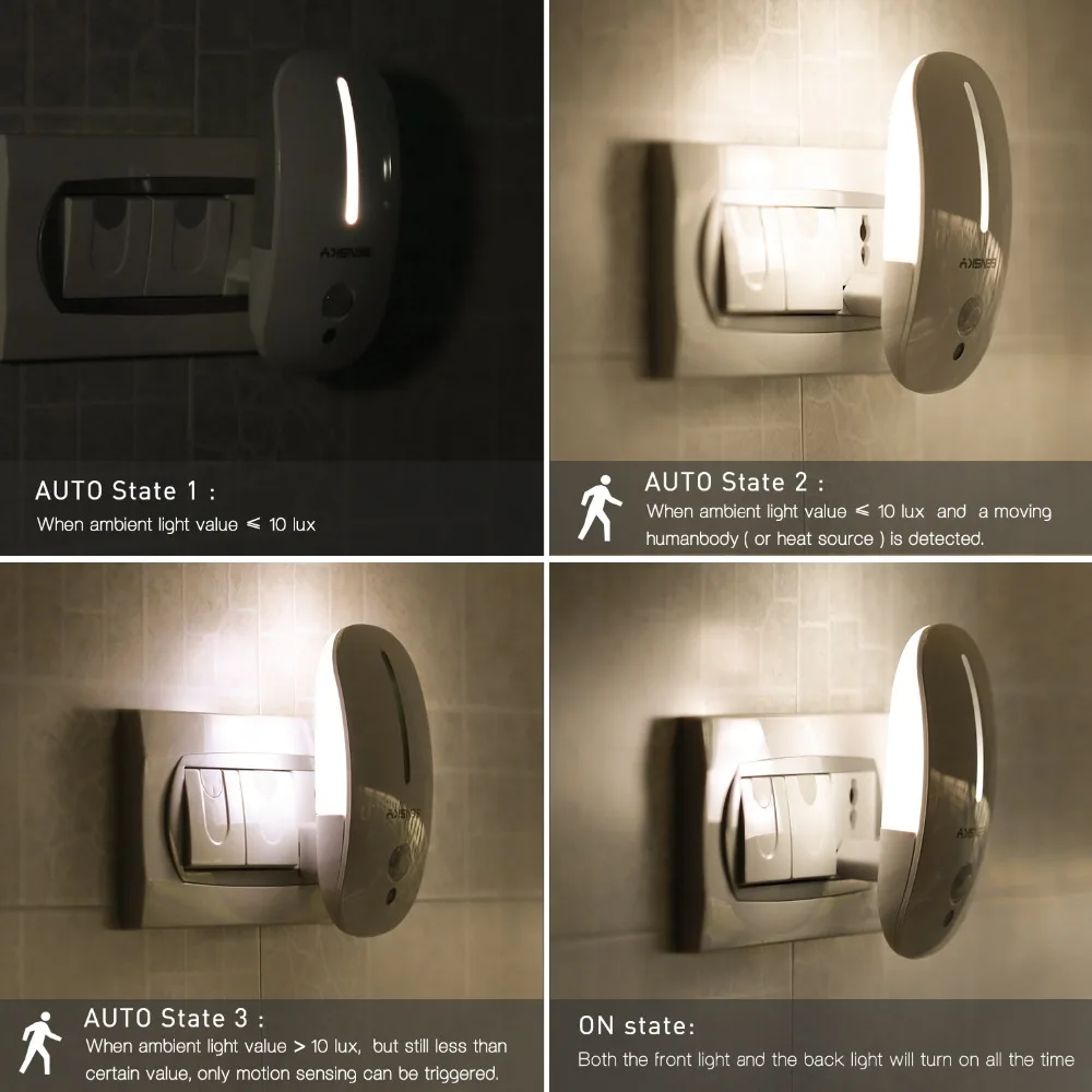 SENSKY Motion Sensor LED Night Light US PLUG EU PLUG UK PLUG For Hallway Pathway
