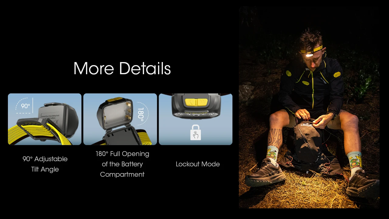 NITECORE UT27 Dual Beam Fusion Elite Headlamp 800 lumens +Removable Rechargeable Battery Spotlight