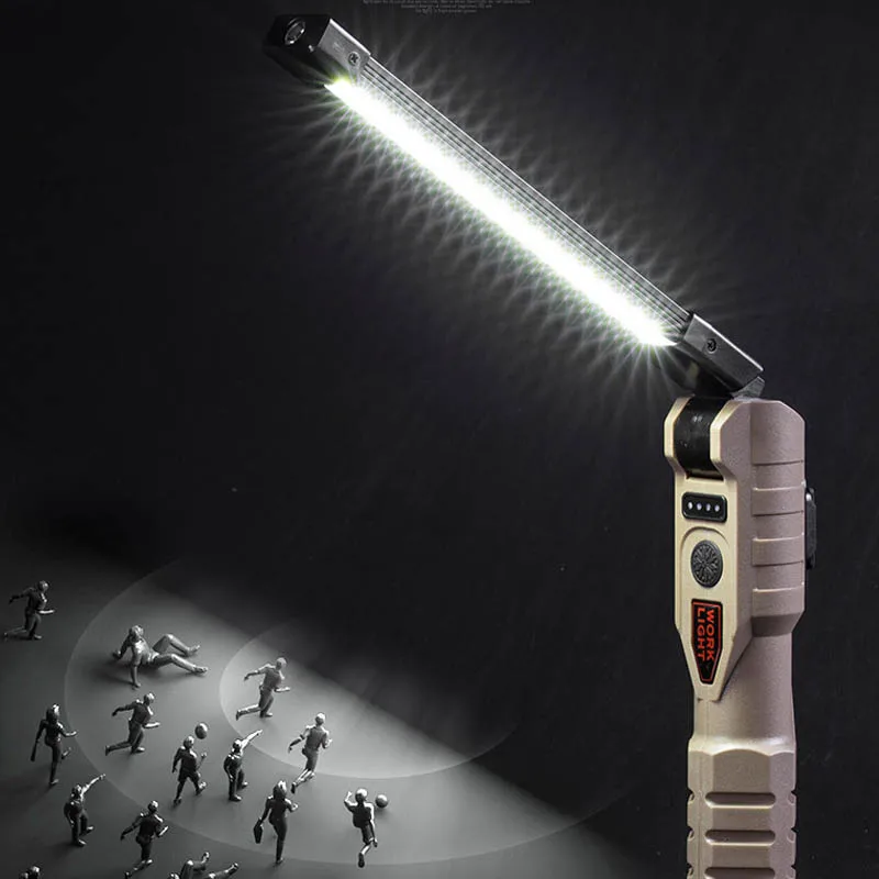 LED Emergency Floodlight COB Folding Work Lamp Strong Magnet Strong Light Emergency Flashlight Type C Car Service Lamp