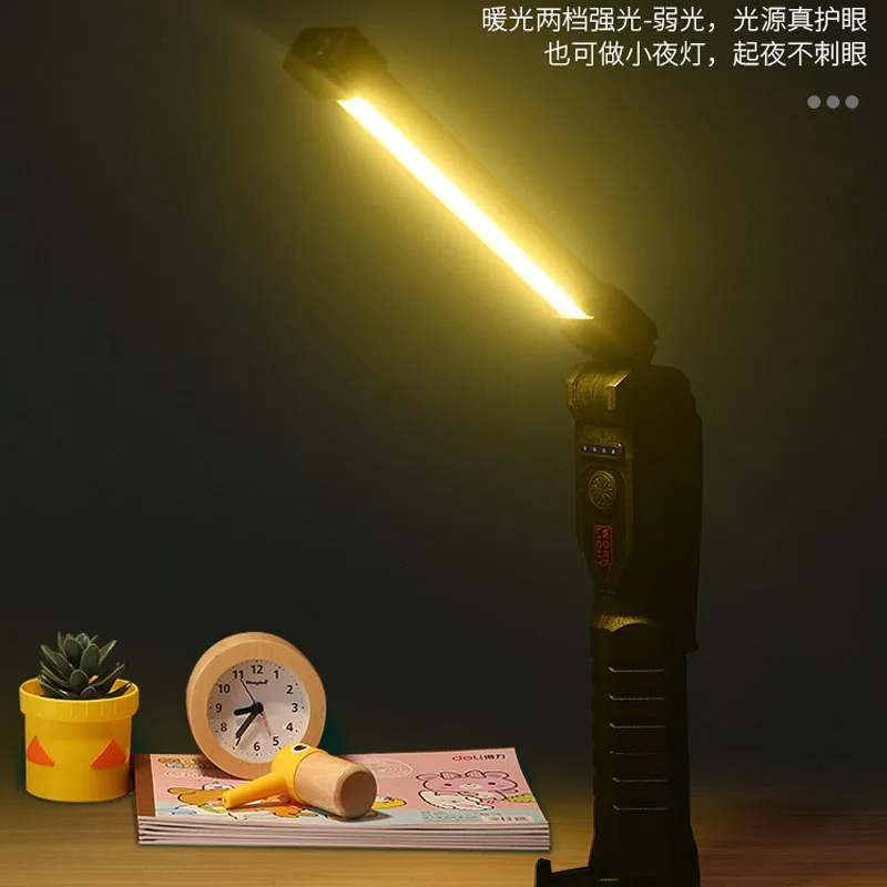 LED Emergency Floodlight COB Folding Work Lamp Strong Magnet Strong Light Emergency Flashlight Type C Car Service Lamp