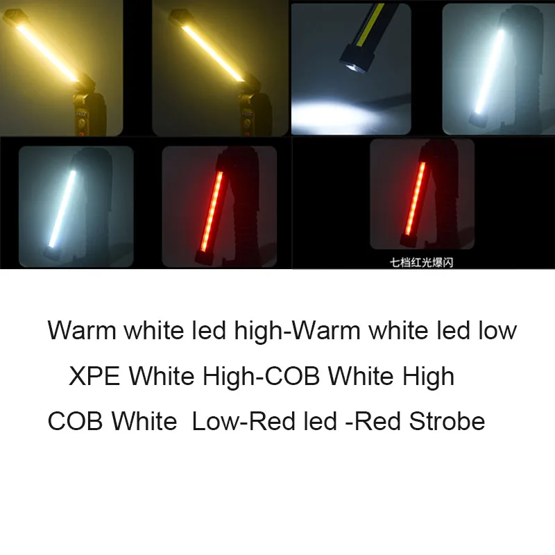 LED Emergency Floodlight COB Folding Work Lamp Strong Magnet Strong Light Emergency Flashlight Type C Car Service Lamp