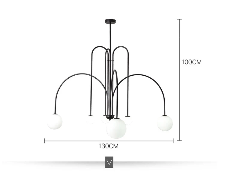 Nordic Minimalist Pendant Light for Living Room Restaurant Lamp Cafe Clothing Store Art Black Gold Red Chandelier