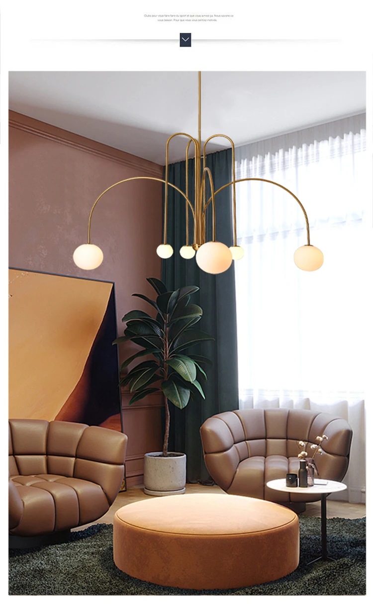 Nordic Minimalist Pendant Light for Living Room Restaurant Lamp Cafe Clothing Store Art Black Gold Red Chandelier