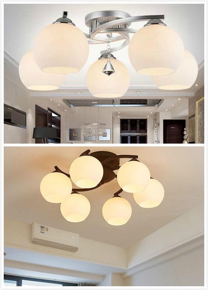 D4cm D3cm Opening White Globe Glass Lamp Shade E27 E14 Milky Glass Lampshade Replacement Part Lighting Accessory for Chandelier