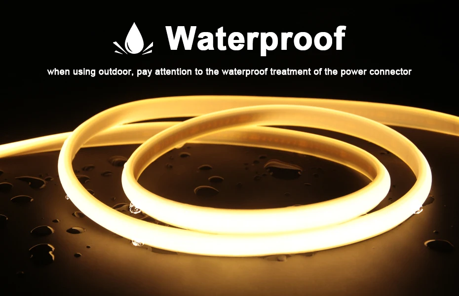 220V COB Led Strip Light Tape 288 LEDs/M Soft Flexible Tape IP65 Waterproof with EU Power Plug 1m-30m for Garden Lighting Decor
