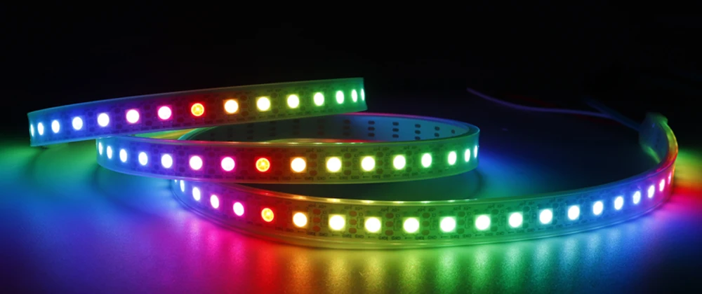DC5V WS2812B Led Strip 74/96/144leds/m Individually Addressable Smart 5050RGB WS2812 Pixels Led Light IP30/65/67 Black/White PCB