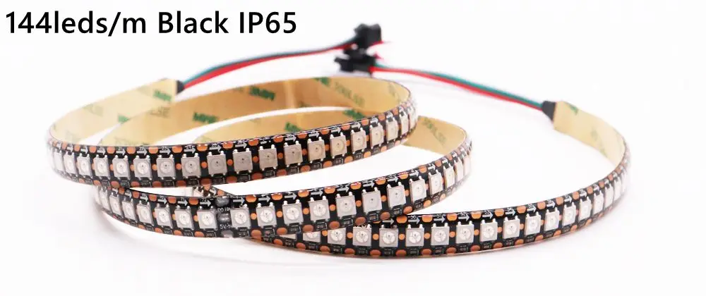 DC5V WS2812B Led Strip 74/96/144leds/m Individually Addressable Smart 5050RGB WS2812 Pixels Led Light IP30/65/67 Black/White PCB