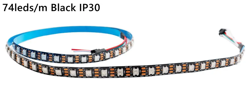 DC5V WS2812B Led Strip 74/96/144leds/m Individually Addressable Smart 5050RGB WS2812 Pixels Led Light IP30/65/67 Black/White PCB