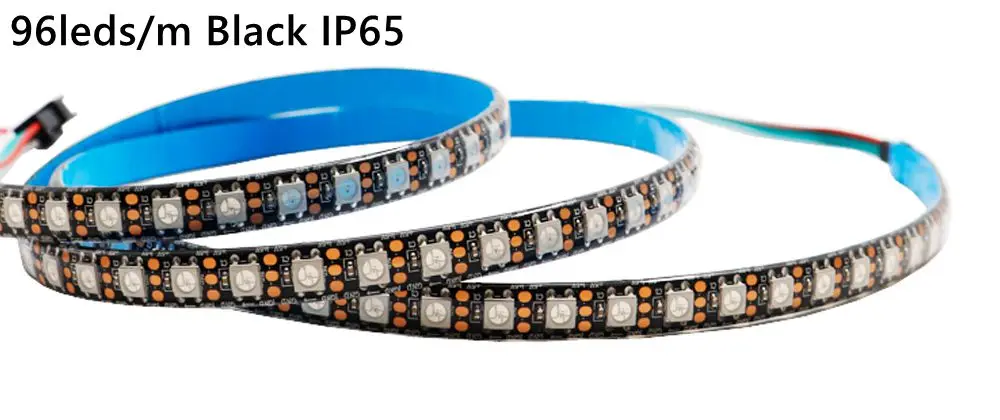 DC5V WS2812B Led Strip 74/96/144leds/m Individually Addressable Smart 5050RGB WS2812 Pixels Led Light IP30/65/67 Black/White PCB