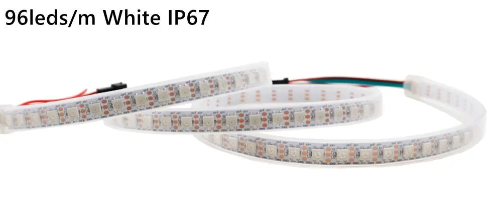 DC5V WS2812B Led Strip 74/96/144leds/m Individually Addressable Smart 5050RGB WS2812 Pixels Led Light IP30/65/67 Black/White PCB