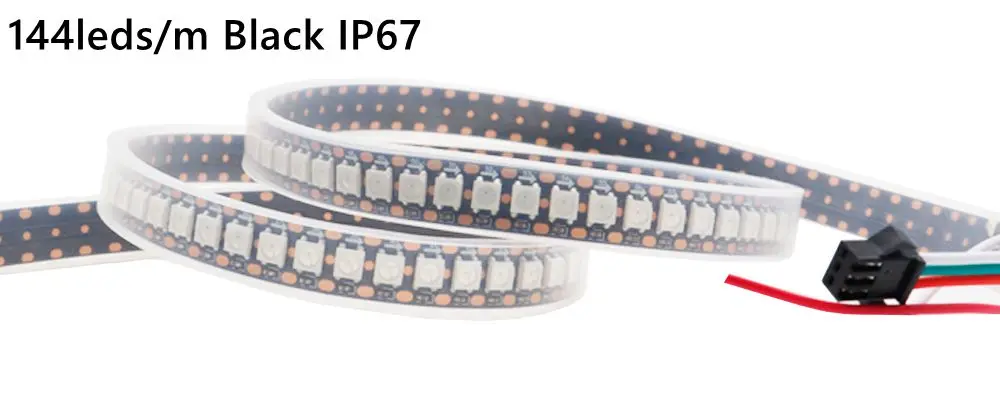 DC5V WS2812B Led Strip 74/96/144leds/m Individually Addressable Smart 5050RGB WS2812 Pixels Led Light IP30/65/67 Black/White PCB