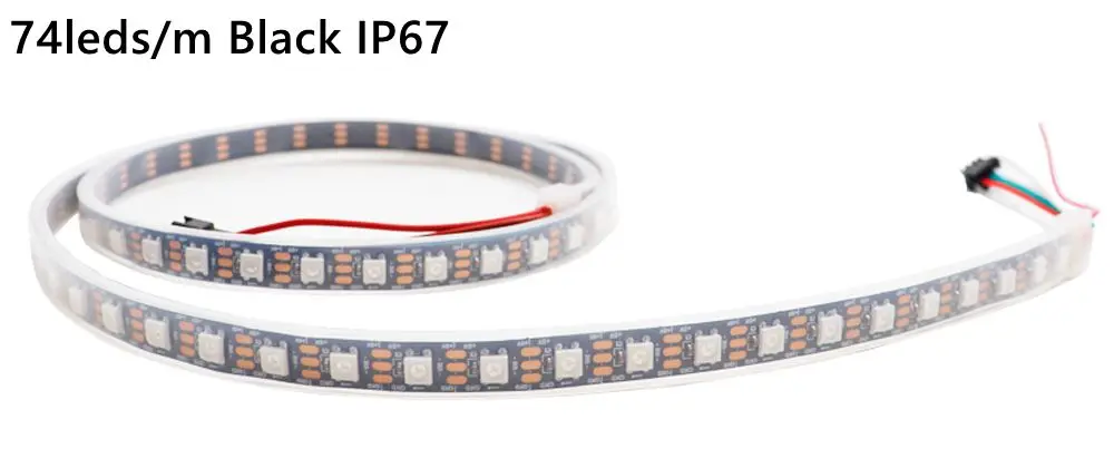 DC5V WS2812B Led Strip 74/96/144leds/m Individually Addressable Smart 5050RGB WS2812 Pixels Led Light IP30/65/67 Black/White PCB
