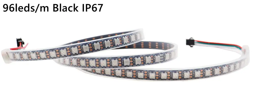 DC5V WS2812B Led Strip 74/96/144leds/m Individually Addressable Smart 5050RGB WS2812 Pixels Led Light IP30/65/67 Black/White PCB
