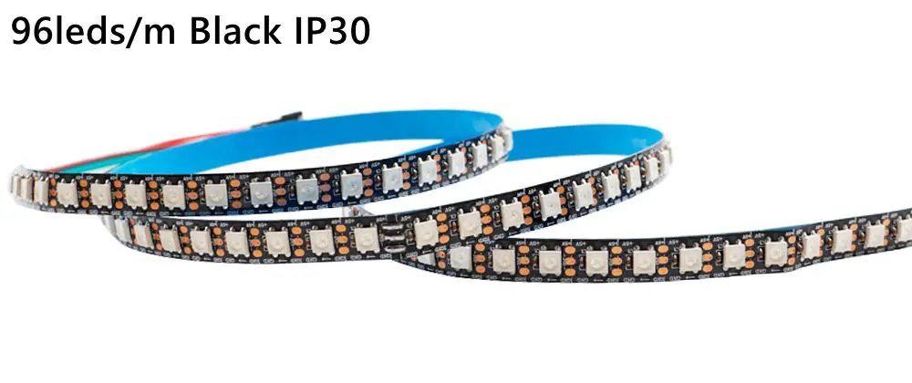 DC5V WS2812B Led Strip 74/96/144leds/m Individually Addressable Smart 5050RGB WS2812 Pixels Led Light IP30/65/67 Black/White PCB