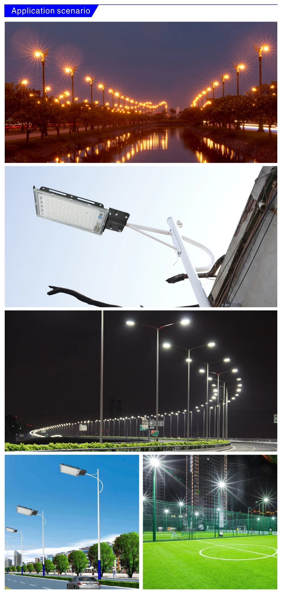100W LED Street Light AC 220V-240V Outdoor Floodlight Spotlight IP65 Waterproof Wall Light Garden Road Street Pathway Spot Light
