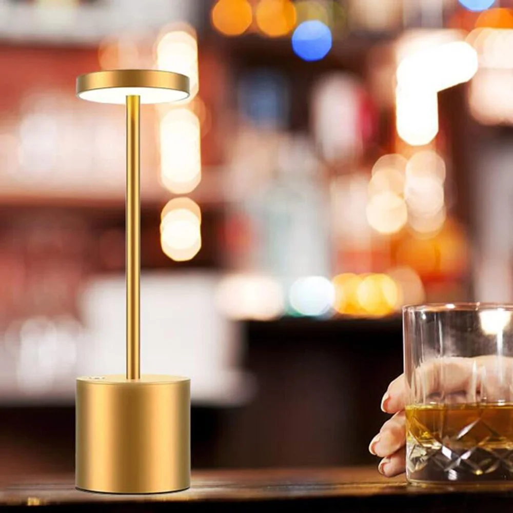 LED Table Lamp Touch Sensor Night Light USB Rechargeable Portable Bedroom Night Light Wireless Reading Lamp Restaurant Hotel Bar