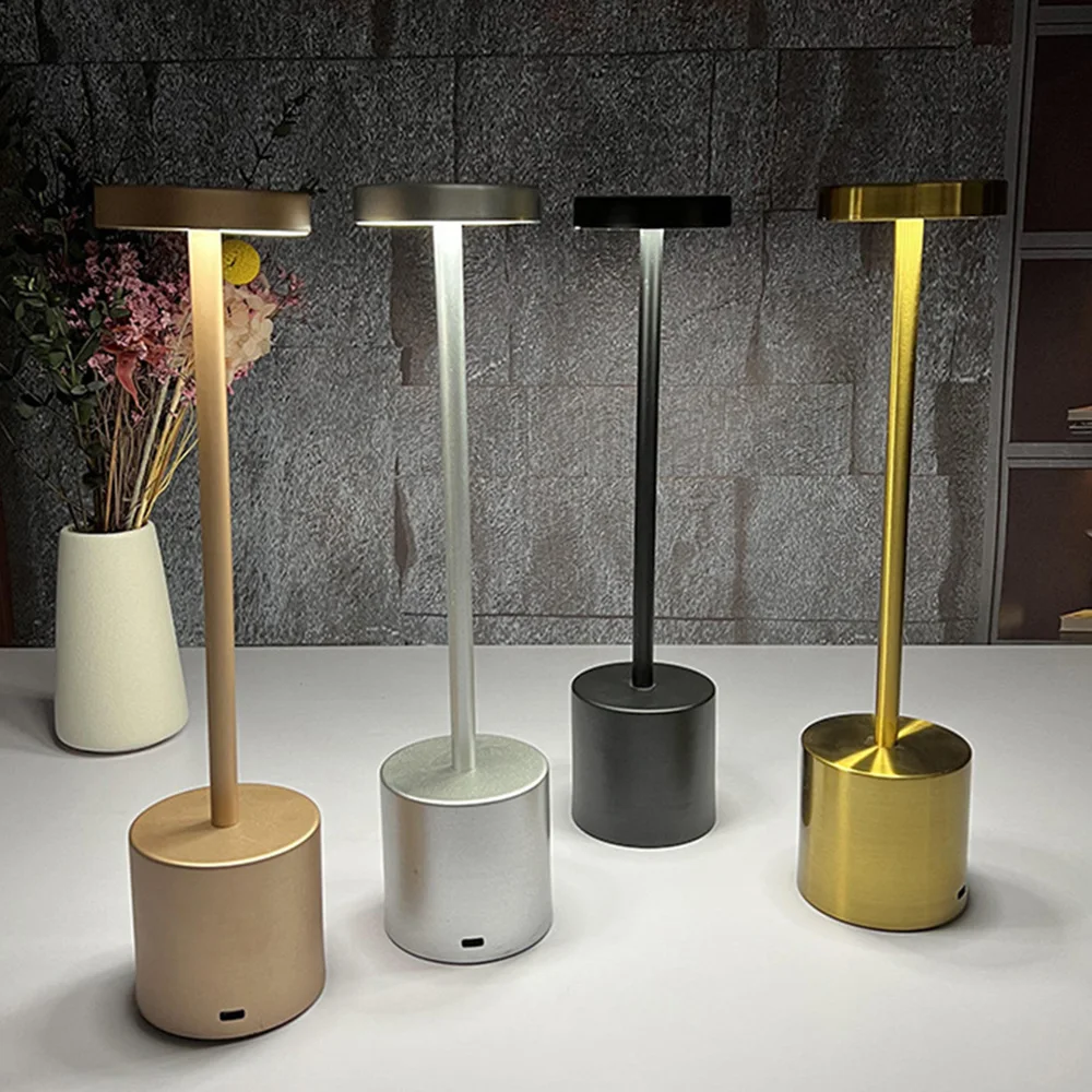 LED Table Lamp Touch Sensor Night Light USB Rechargeable Portable Bedroom Night Light Wireless Reading Lamp Restaurant Hotel Bar