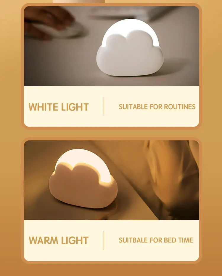 Cloud Night Light Mini USB Wireless Adorable Cloud Shape LED Night Light For Bedroom Baby Children Creative Gift