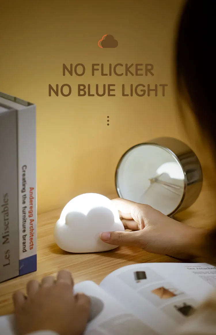 Cloud Night Light Mini USB Wireless Adorable Cloud Shape LED Night Light For Bedroom Baby Children Creative Gift