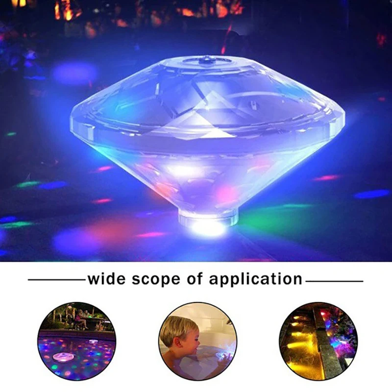 Floating Underwater Light RGB Submersible LED Disco Light Glow Show Swimming Pool Hot Tub Spa Lamp Bath Light