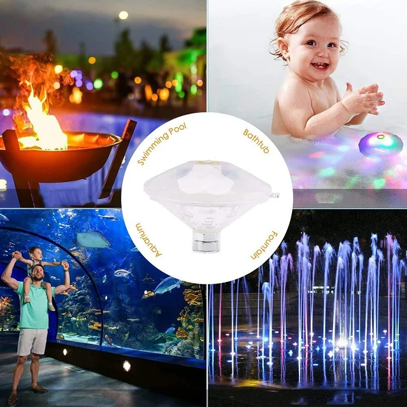 Floating Underwater Light RGB Submersible LED Disco Light Glow Show Swimming Pool Hot Tub Spa Lamp Bath Light