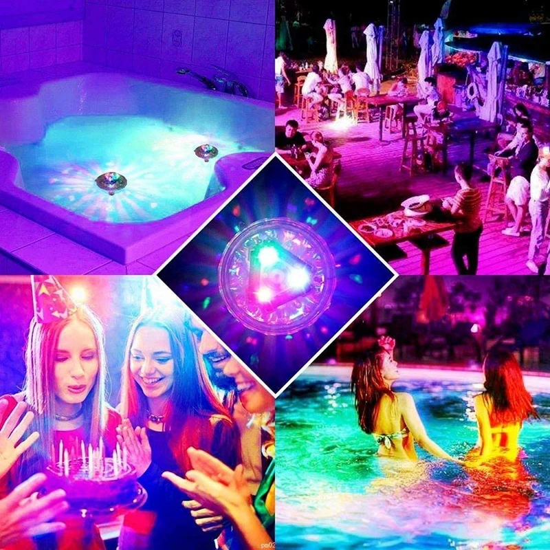 Floating Underwater Light RGB Submersible LED Disco Light Glow Show Swimming Pool Hot Tub Spa Lamp Bath Light