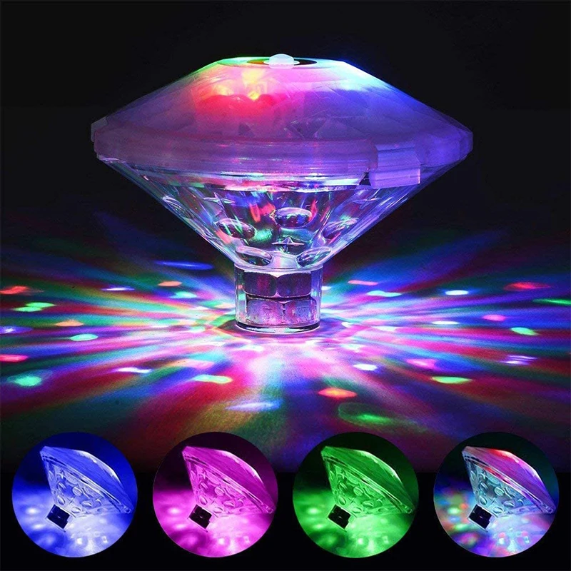 Floating Underwater Light RGB Submersible LED Disco Light Glow Show Swimming Pool Hot Tub Spa Lamp Bath Light