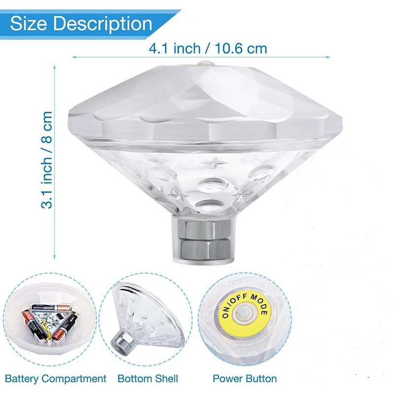 Floating Underwater Light RGB Submersible LED Disco Light Glow Show Swimming Pool Hot Tub Spa Lamp Bath Light