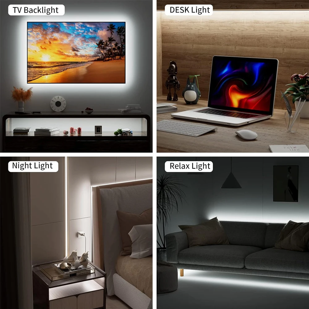 USB Homekit COB LED Strip Light 5V 1m 2m Warm white Neutral white Dimmable Flexible Lamp 3000K 4000K 6500K Siri Voice Control