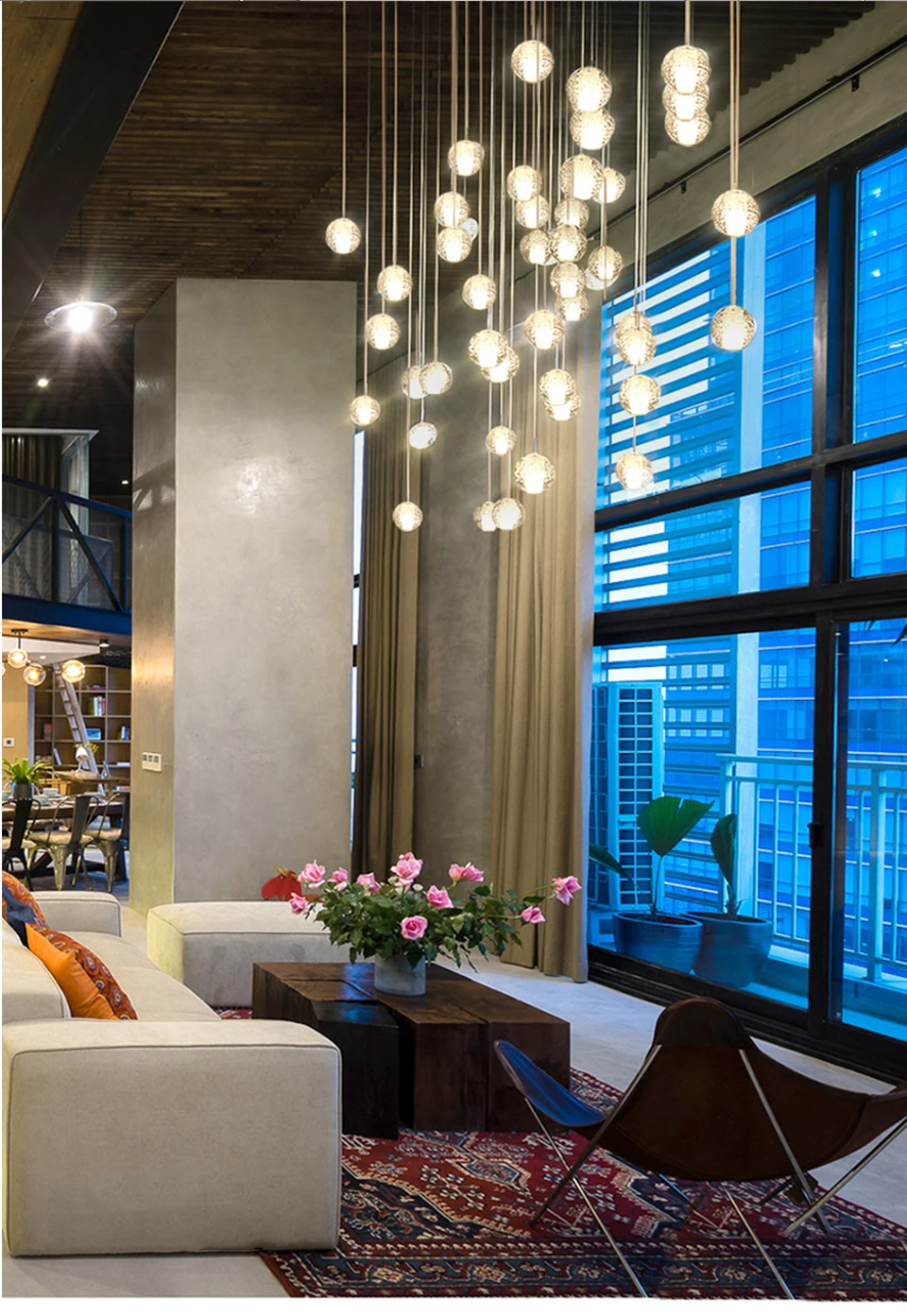 Spiral Staircase Living Room Chandeliers Crystal Ball Led Ceiling Light Lustre Chandelier Modern 2026 Decoration Bedroom Dining