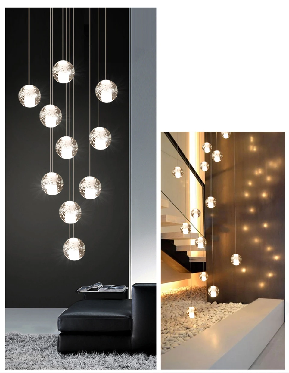 Spiral Staircase Living Room Chandeliers Crystal Ball Led Ceiling Light Lustre Chandelier Modern 2026 Decoration Bedroom Dining