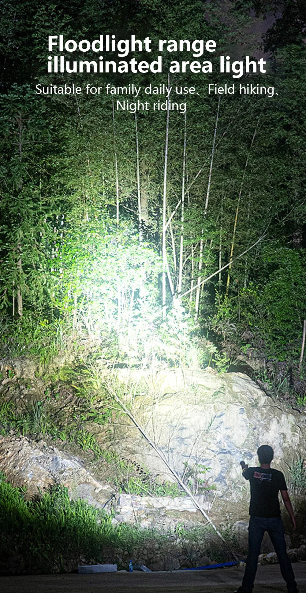 Strong Light Zoom LED Flashlight P50/White Laser Lighting Torch USB Rechargeable Lantern Outdoor Portable Camping Lamp with Hook