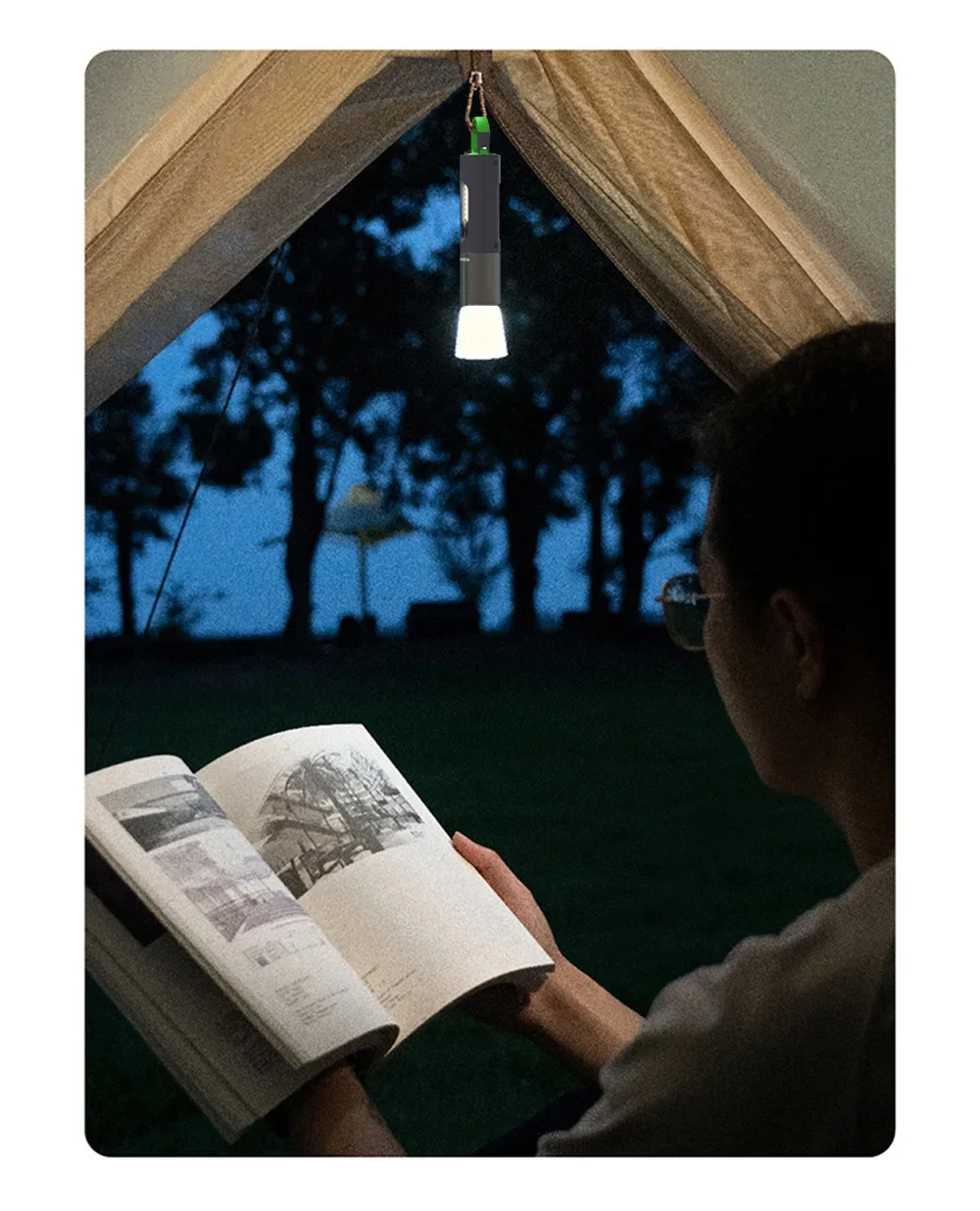 Strong Light Zoom LED Flashlight P50/White Laser Lighting Torch USB Rechargeable Lantern Outdoor Portable Camping Lamp with Hook