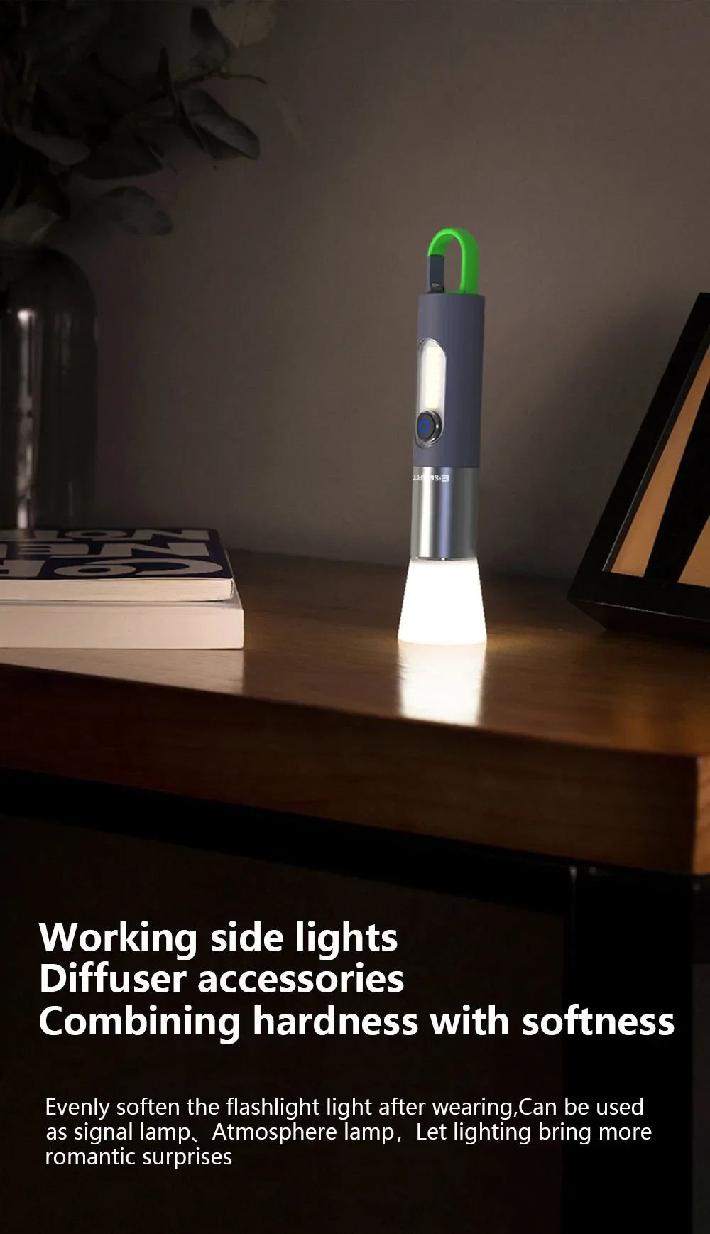 Strong Light Zoom LED Flashlight P50/White Laser Lighting Torch USB Rechargeable Lantern Outdoor Portable Camping Lamp with Hook