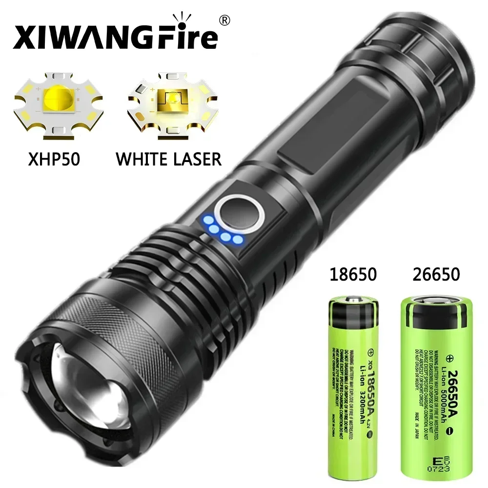90000LM High Power XHP50 Led Flashlight Rechargeable Torch Zoom Usb Hand Lantern Camping Outdoor Waterproof Emergency