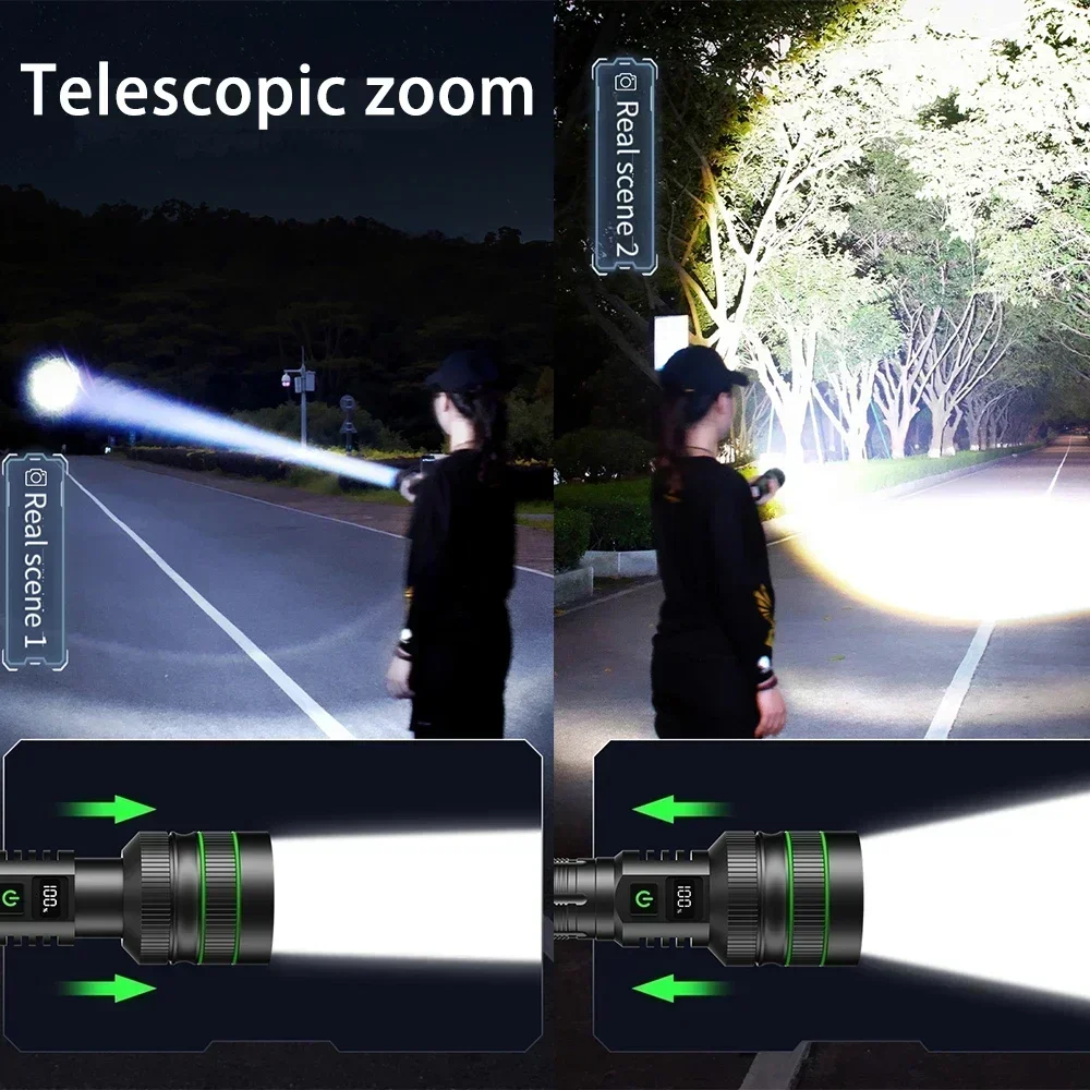 90000LM High Power XHP50 Led Flashlight Rechargeable Torch Zoom Usb Hand Lantern Camping Outdoor Waterproof Emergency