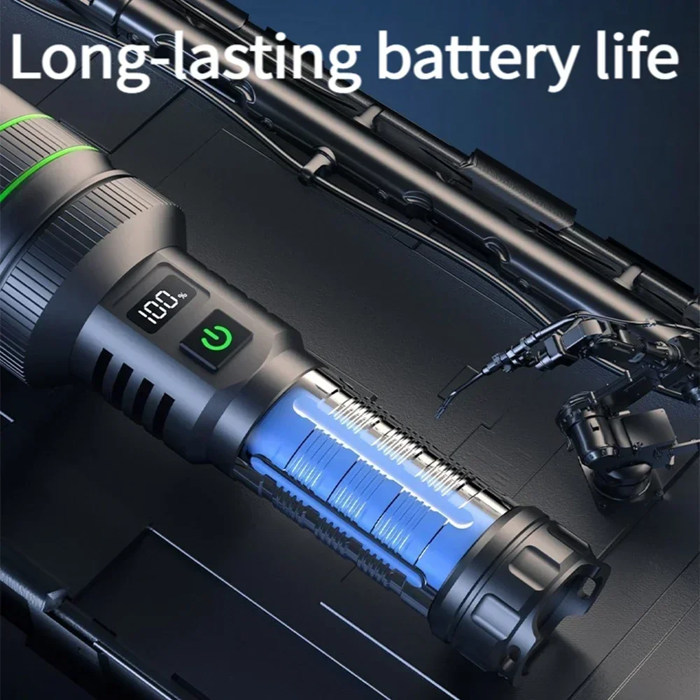 90000LM High Power XHP50 Led Flashlight Rechargeable Torch Zoom Usb Hand Lantern Camping Outdoor Waterproof Emergency