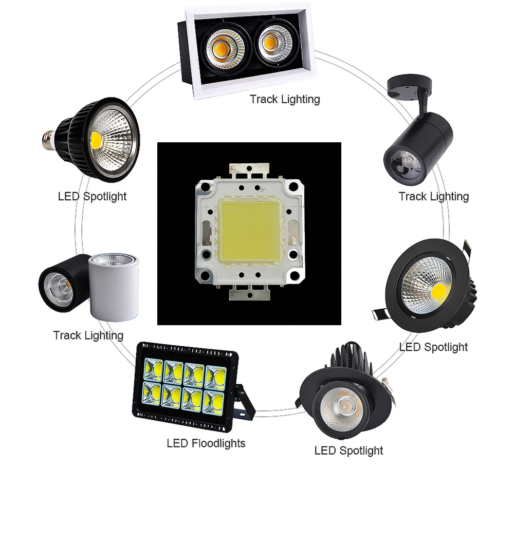 3pcs 10W 20W 30W 50W 100W LED Beads Light DC12V-36V Matrix COB Integrated LED Lamp Chip SMD For DIY Floodlight Spotlight Bulb