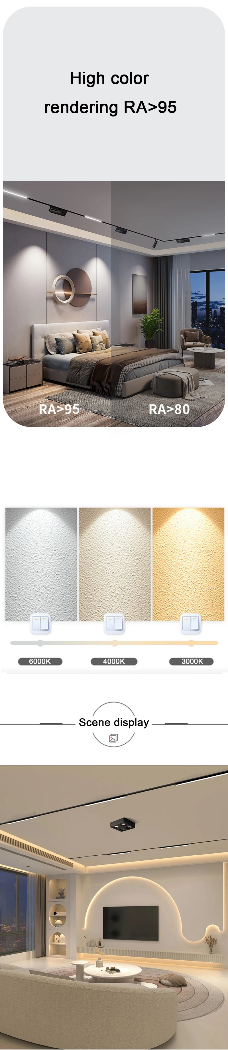 Ultra Thin Rail Smart Tuya Zigbee Dimmable Ceiling Surface Mount Magnetie Track Light Modern Magnet Flood Grille Spot LED Lamp