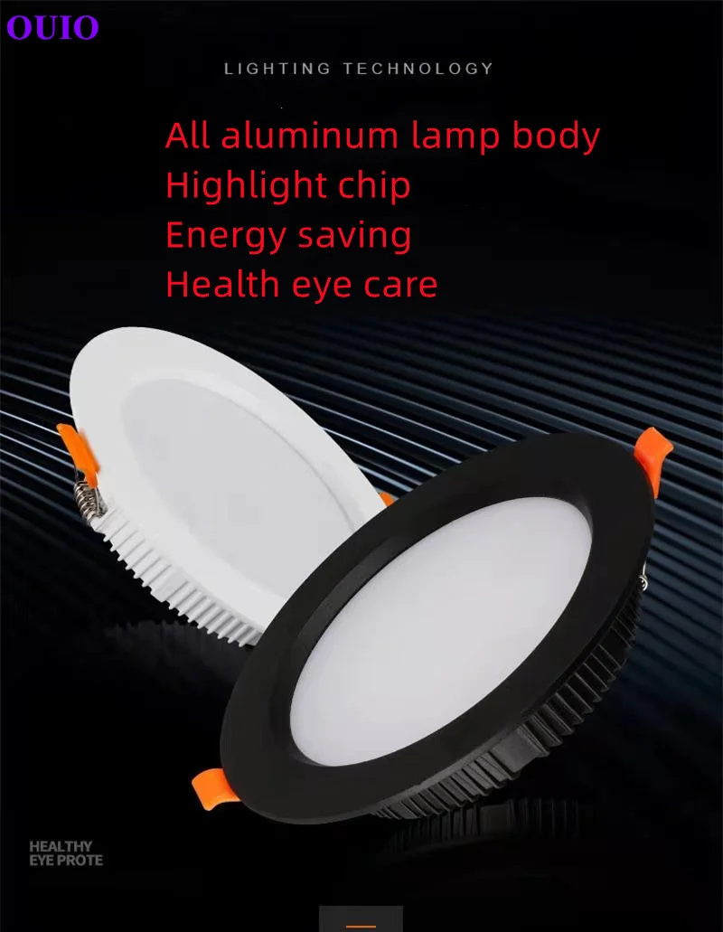 Recessed Ultra-thin LED Downlight 110V-240V Dimmable Ceiling Lamp Warm Neutral White Supermarket 5W7W9W12W15W18W 24W30W Lighting