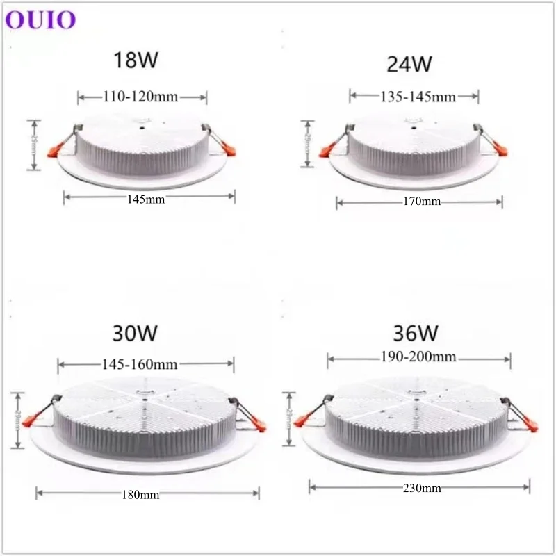 Recessed Ultra-thin LED Downlight 110V-240V Dimmable Ceiling Lamp Warm Neutral White Supermarket 5W7W9W12W15W18W 24W30W Lighting
