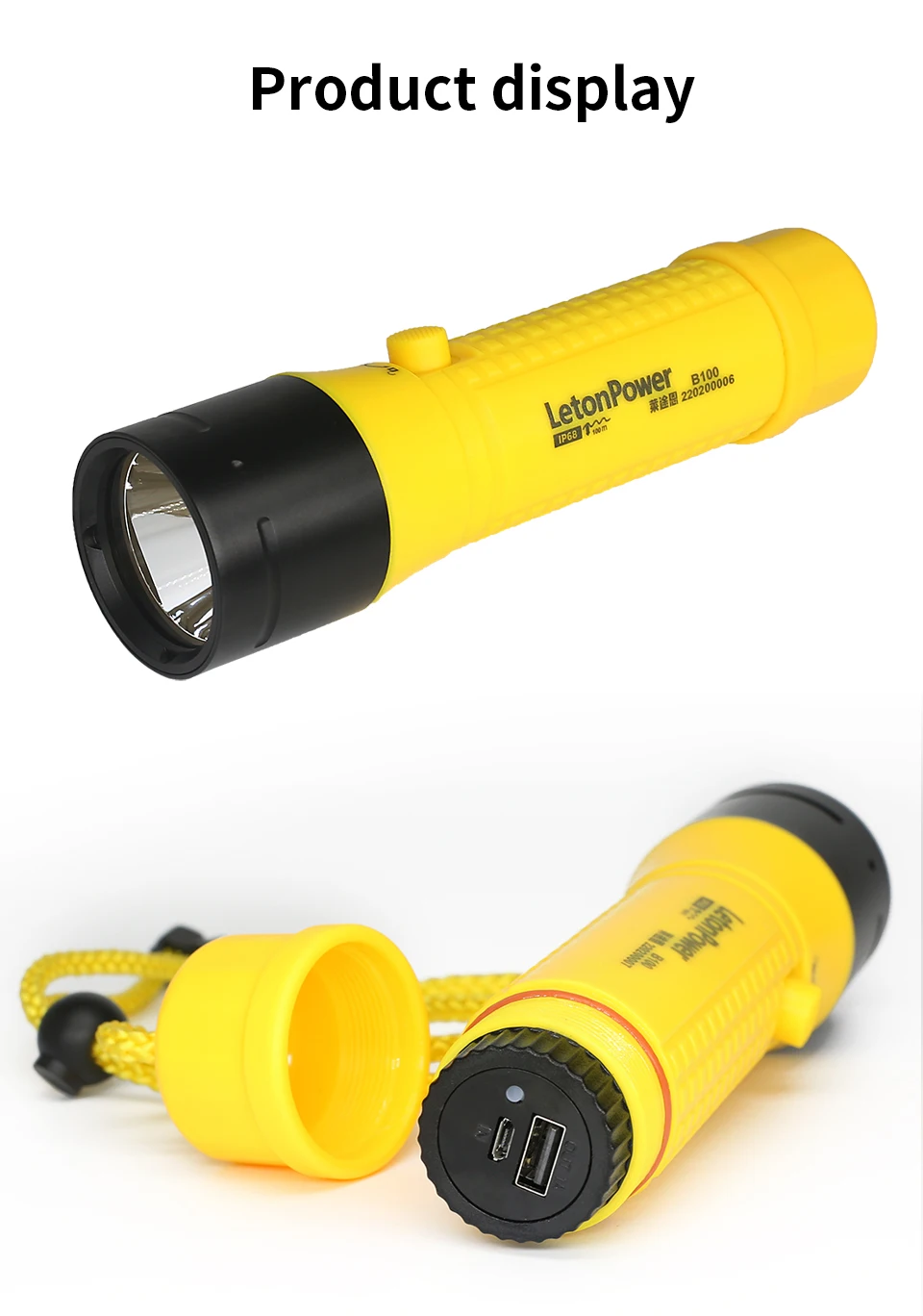 Diving Flashlight 3000LM CERR LED focus long waterproof night submersible fishing IPX8 outdoor underwater strong penetrati