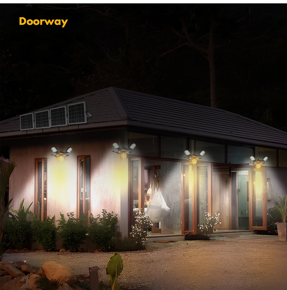 192led Solar Powered Barn Light Solar Shed Light for Indoor and Outdoor 1000LM Dual Motion Sensor Solar Pendant Light For Gazebo