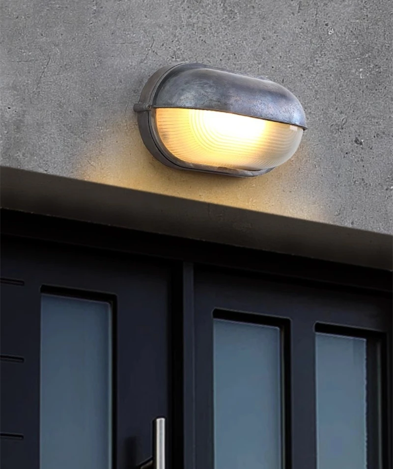 Outdoor Retro LED Wall Lamp E27 Industrial Vintage IP65 Waterproof Glass Ceiling Sconce Bathroom Garden Porch Wall Light Fixture