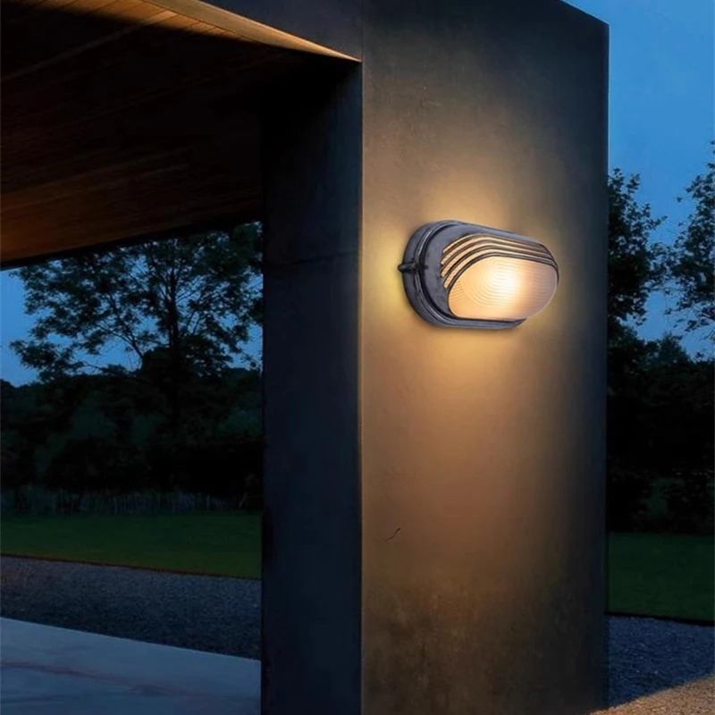 Outdoor Retro LED Wall Lamp E27 Industrial Vintage IP65 Waterproof Glass Ceiling Sconce Bathroom Garden Porch Wall Light Fixture