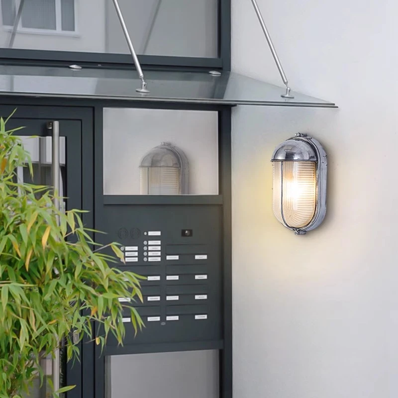 Outdoor Retro LED Wall Lamp E27 Industrial Vintage IP65 Waterproof Glass Ceiling Sconce Bathroom Garden Porch Wall Light Fixture
