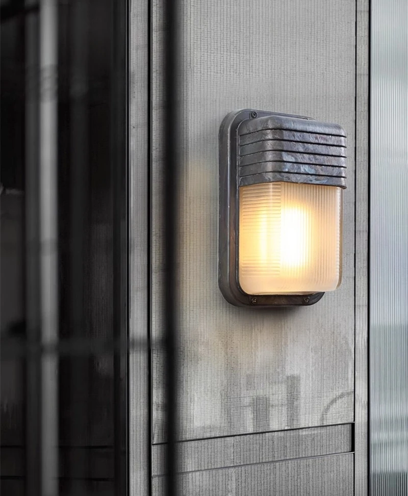 Outdoor Retro LED Wall Lamp E27 Industrial Vintage IP65 Waterproof Glass Ceiling Sconce Bathroom Garden Porch Wall Light Fixture