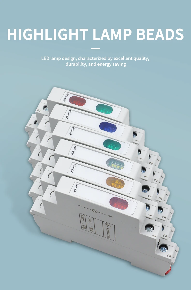 Din Rail Indicator Light 230V AC/DC Modular Din Rail Lamp Indicator Light JD9 50/60Hz Single Light Dual Lamp