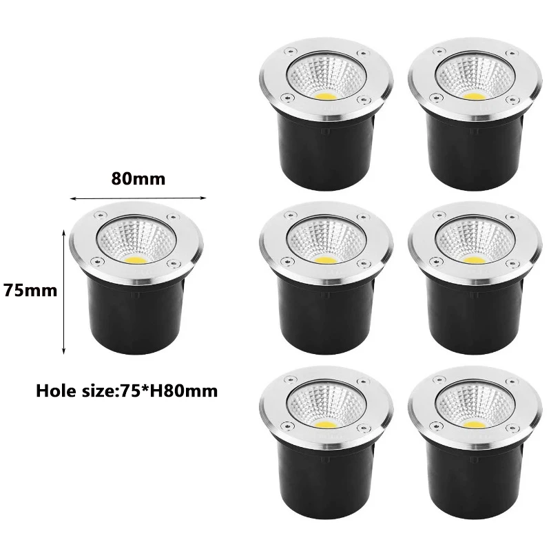 6PCS Outdoor Garden Lighting IP67 Waterproof LED Underground Light 5W10W15W Buried Light Garden Landscape Light 110V220V 12V