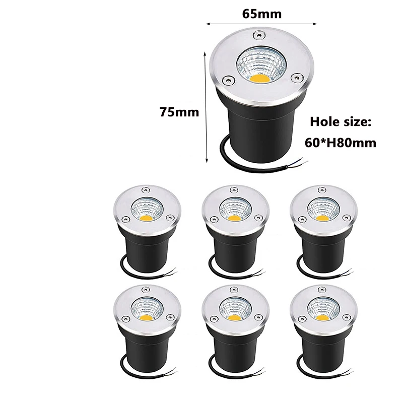6PCS Outdoor Garden Lighting IP67 Waterproof LED Underground Light 5W10W15W Buried Light Garden Landscape Light 110V220V 12V